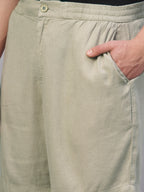 Men's Natural Linen Viscose Regular Fit Shorts
