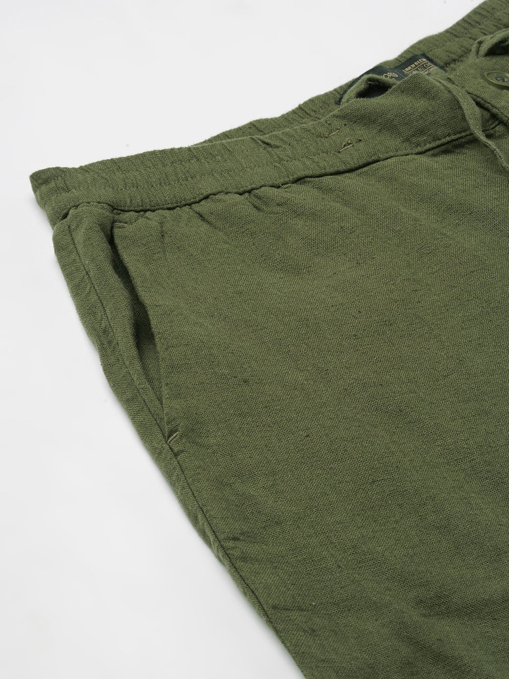 Men's Olive Linen Viscose Regular Fit Shorts