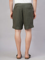 Men's Slate Grey Linen Viscose Regular Fit Shorts