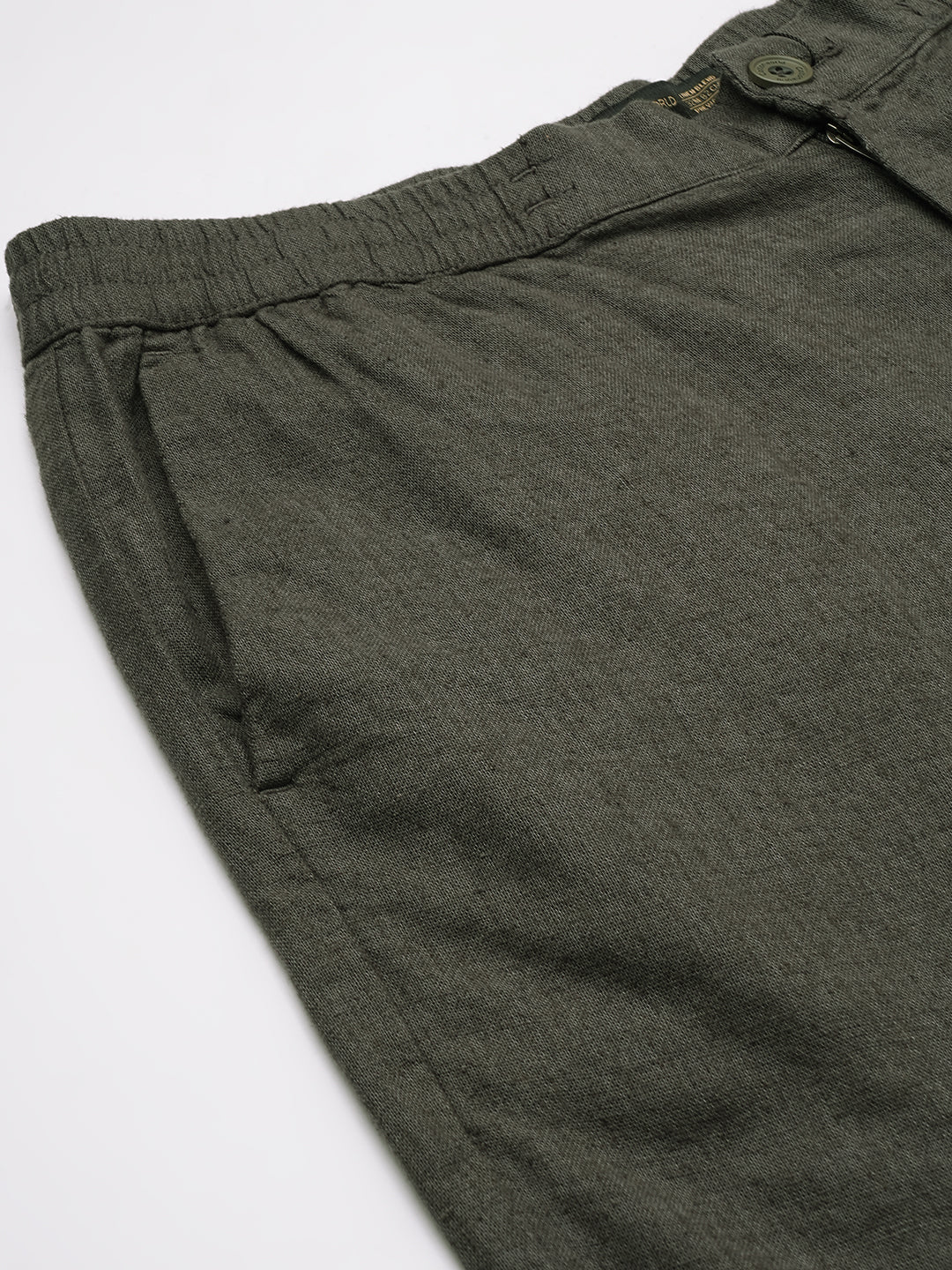 Men's Slate Grey Linen Viscose Regular Fit Shorts