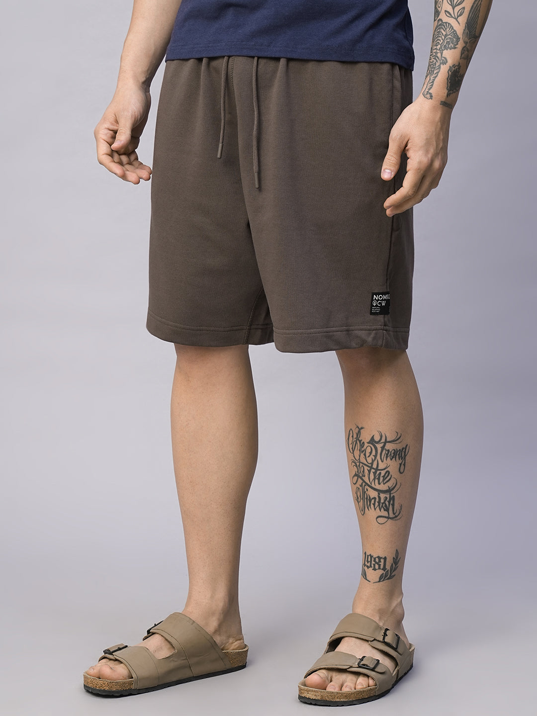 Men's Brown Organic Cotton Regular Fit Shorts
