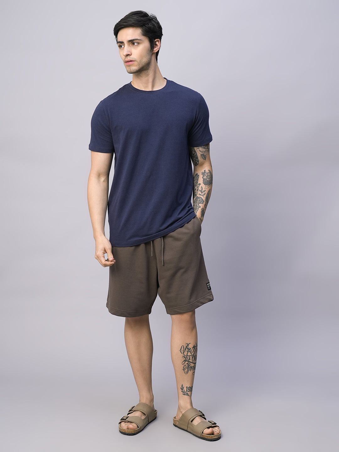 Men's Brown Organic Cotton Regular Fit Shorts