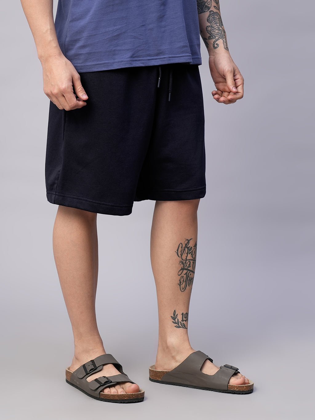Men's Navy Organic Cotton Regular Fit Shorts