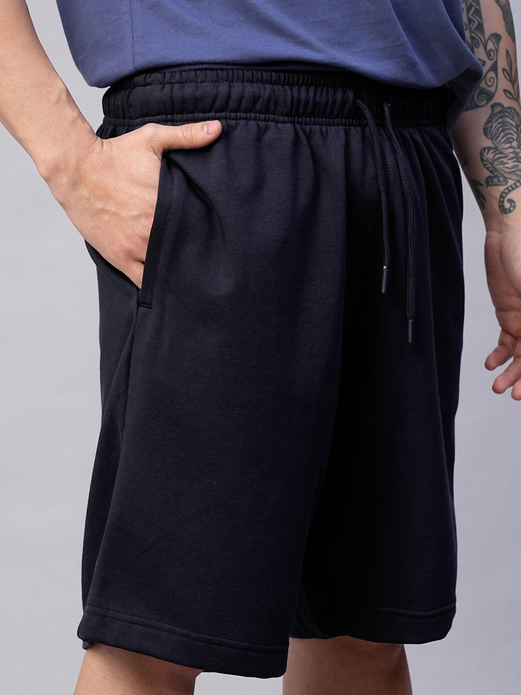 Men's Navy Organic Cotton Regular Fit Shorts