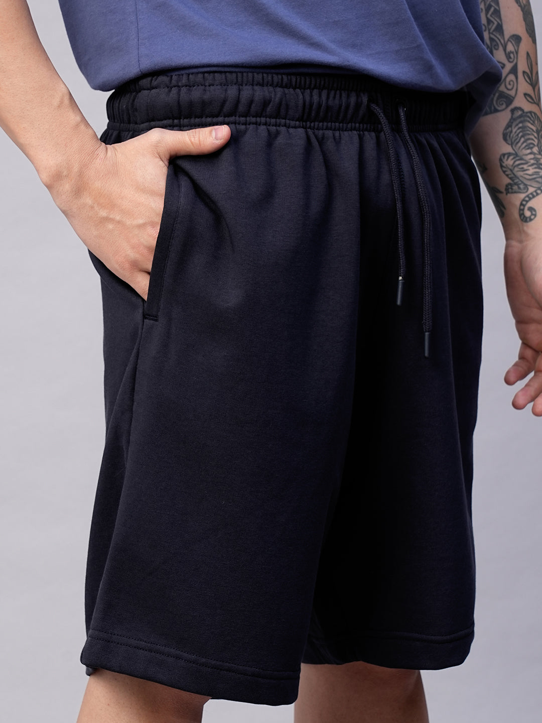 Men's Navy Organic Cotton Regular Fit Shorts
