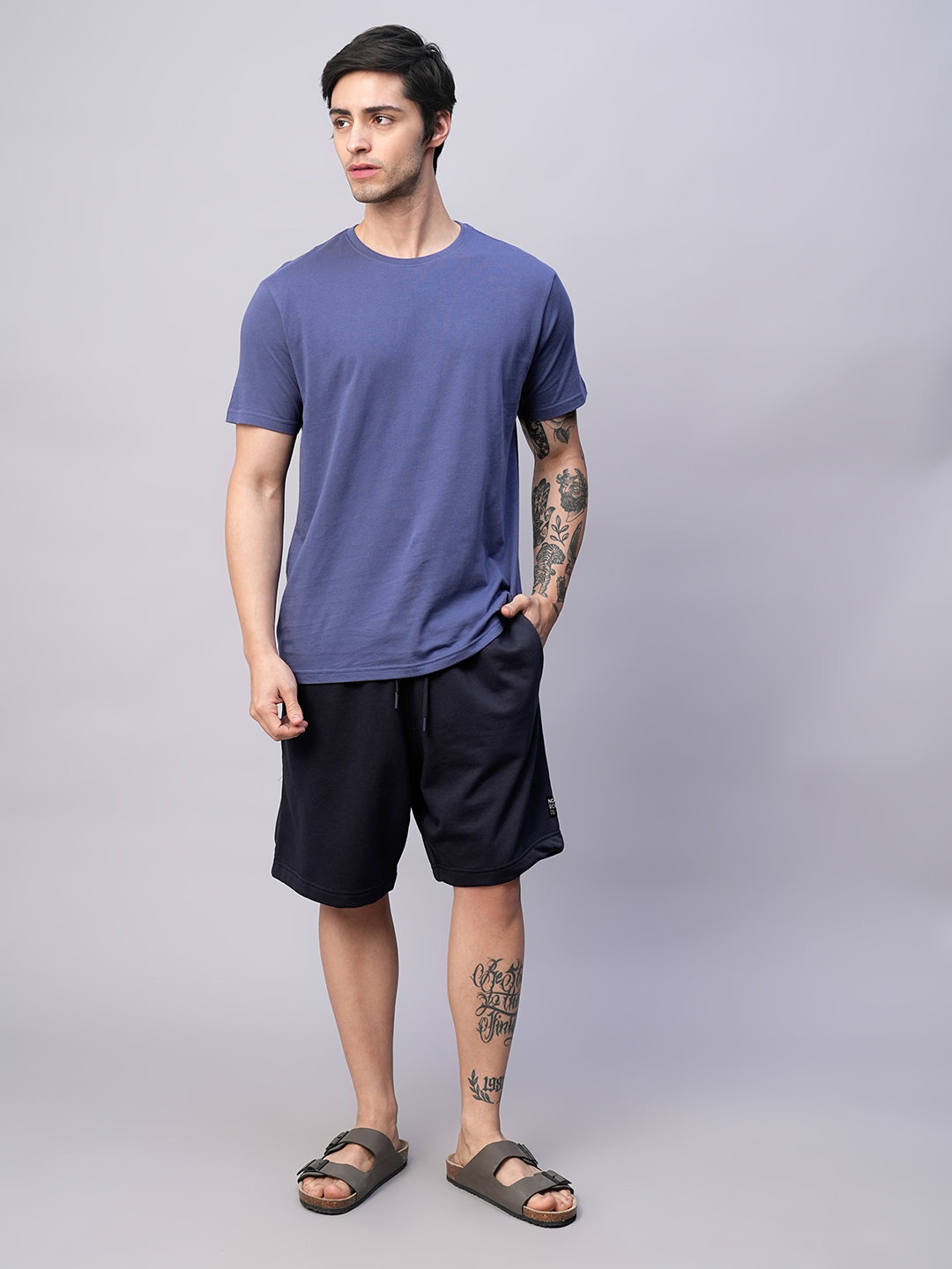 Men's Navy Organic Cotton Regular Fit Shorts