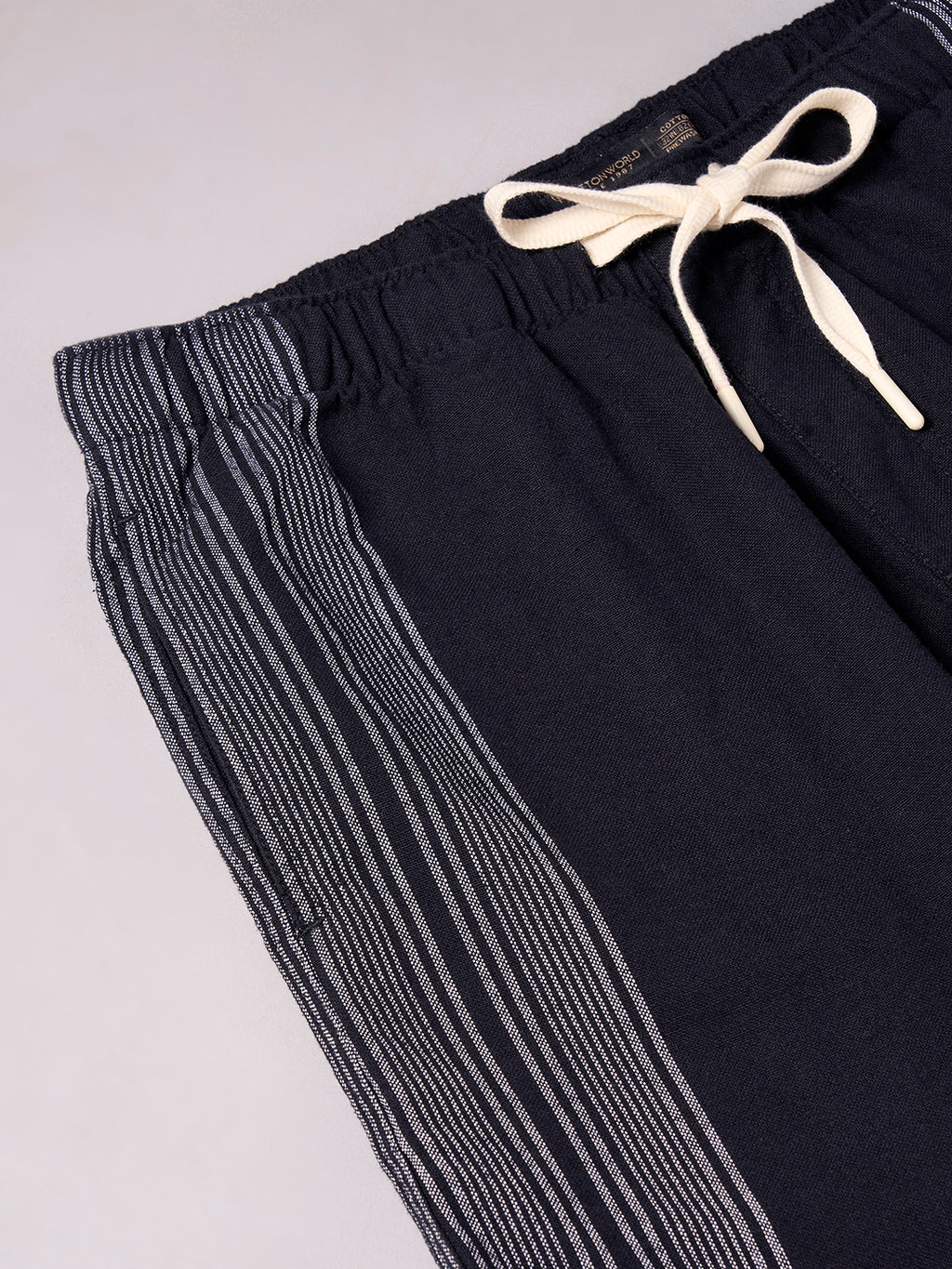 Men's Black 100% Cotton Regular Fit Shorts