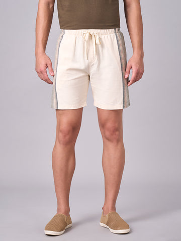 Men's Cotton Regular Fit Striped Short Natural