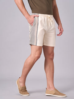 Men’s Cotton Regular Fit Striped Short Natural