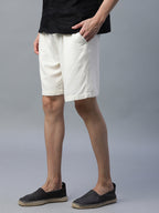 Men's Natural Linen Viscose Regular Fit Shorts