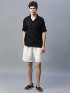 Men's Natural Linen Viscose Regular Fit Shorts