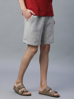 Men's 100% Cotton Drawstring Shorts Grey