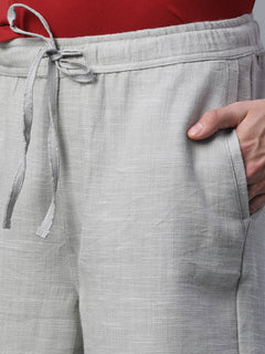 Men's 100% Cotton Drawstring Shorts Grey