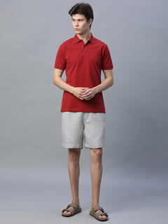 Men's 100% Cotton Drawstring Shorts Grey