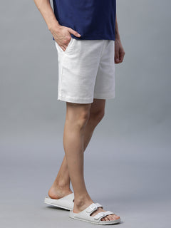 Men's 100% Cotton Drawstring Shorts White
