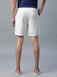 Men's 100% Cotton Drawstring Shorts White