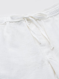 Men's 100% Cotton Drawstring Shorts White
