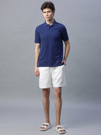 Men's White 100% Cotton Regular Fit Shorts