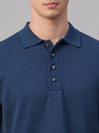 Men's Dark Blue 100% Cotton Regular Fit Tshirt
