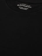 Men's Black 100% Cotton Regular Fit Tshirt