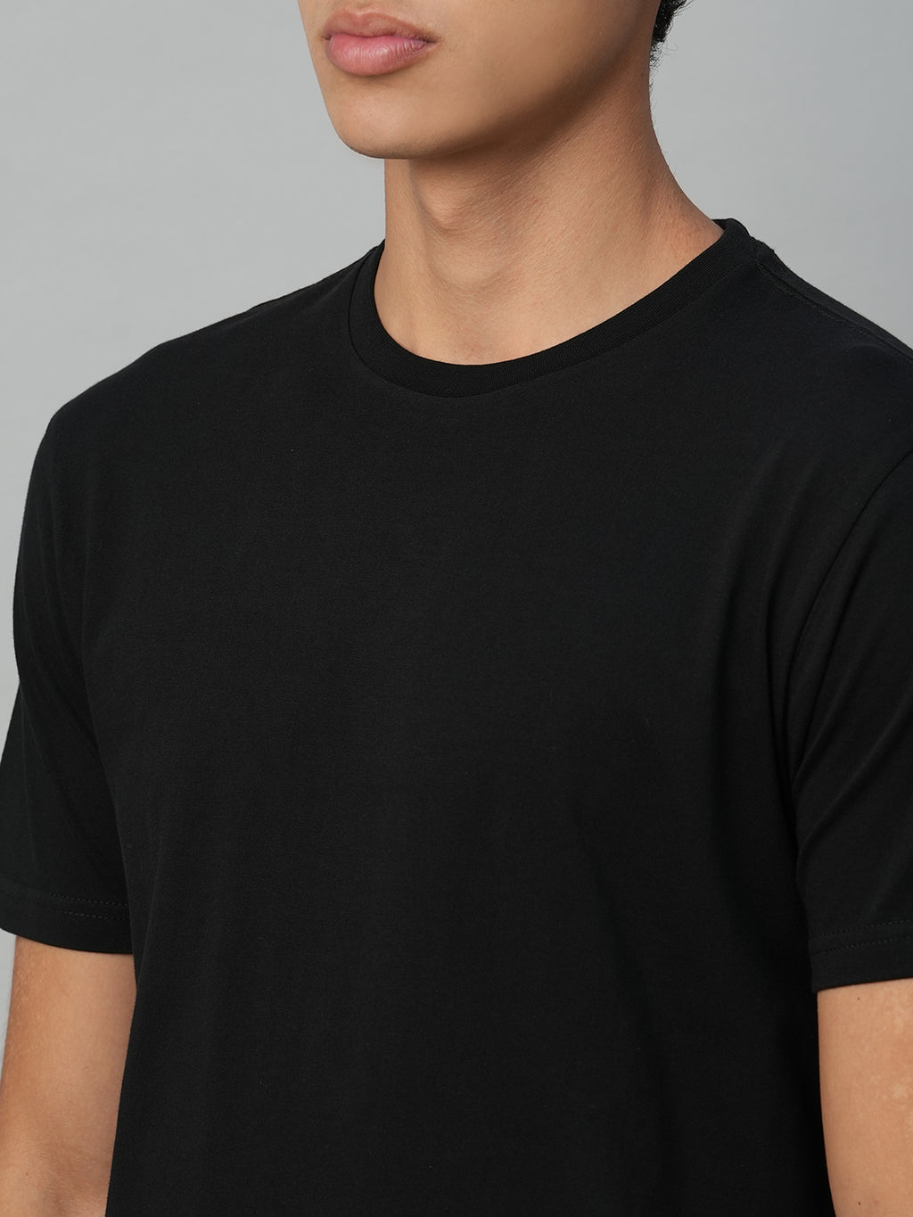 Men's Black 100% Cotton Regular Fit Tshirt