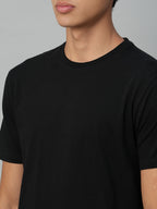 Men's Black 100% Cotton Regular Fit Tshirt