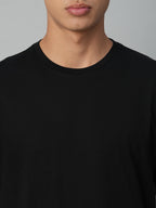 Men's Black 100% Cotton Regular Fit Tshirt