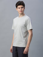 Men's Grey 100% Cotton Regular Fit Tshirt