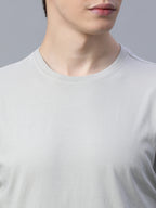 Men's Grey 100% Cotton Regular Fit Tshirt