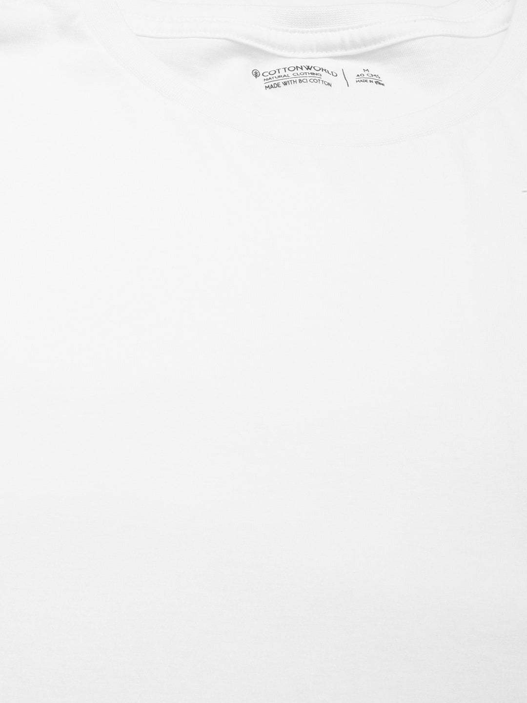 Men's White 100% Cotton Regular Fit Tshirt