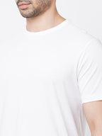 Men's White 100% Cotton Regular Fit Tshirt