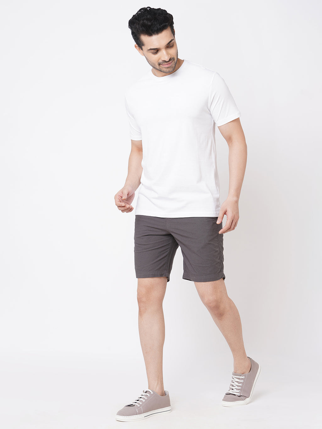 Men's White 100% Cotton Regular Fit Tshirt