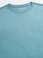 Men's Blue 100% Cotton Regular Fit Tshirt