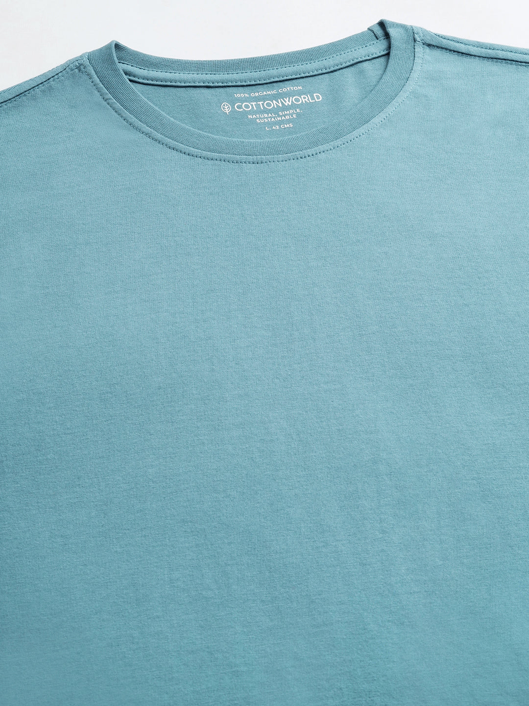 Men's Blue 100% Cotton Regular Fit Tshirt