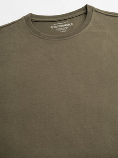 Men’s Cotton Regular Fit Crew Neck T-Shirt Brown