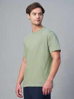 Men’s Cotton Regular Fit Plain Crew Neck T-Shirt Green