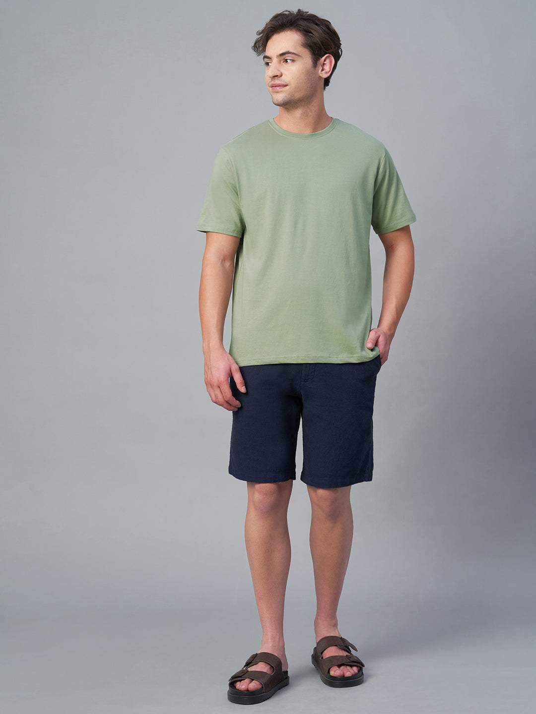 Men's Green 100% Cotton Regular Fit Tshirt