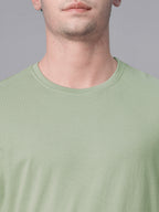 Men's Green 100% Cotton Regular Fit Tshirt