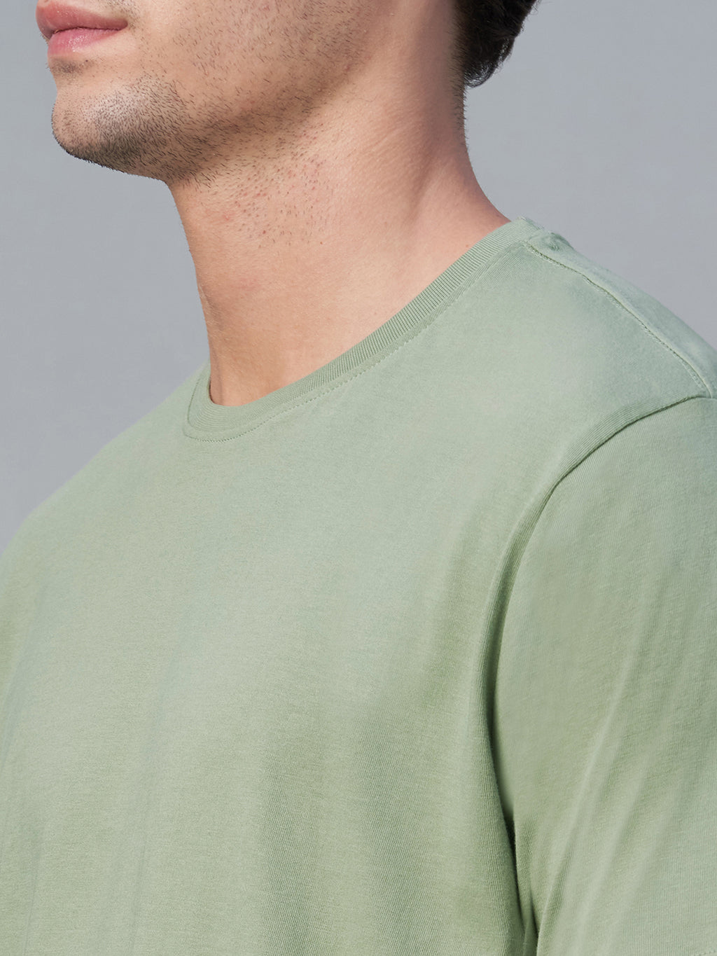 Men's Green 100% Cotton Regular Fit Tshirt