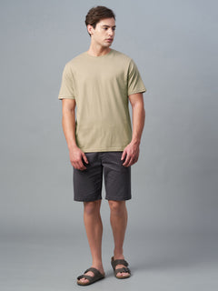 Men’s Cotton Regular Fit Round Neck T-Shirt Khaki