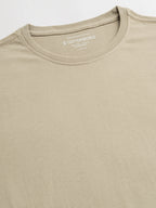 Men's Khaki 100% Cotton Regular Fit Tshirt