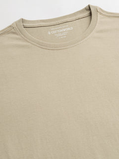 Men’s Cotton Regular Fit Round Neck T-Shirt Khaki