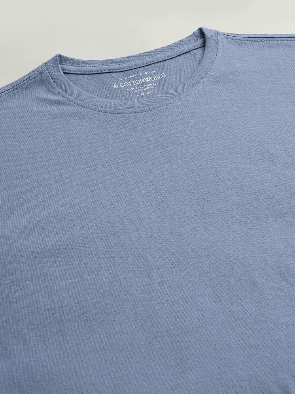Men's Lavender 100% Cotton Regular Fit Tshirt