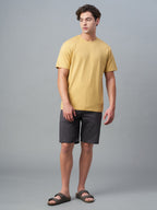 Men's Mustard 100% Cotton Regular Fit Tshirt