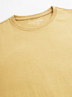 Men's Mustard 100% Cotton Regular Fit Tshirt