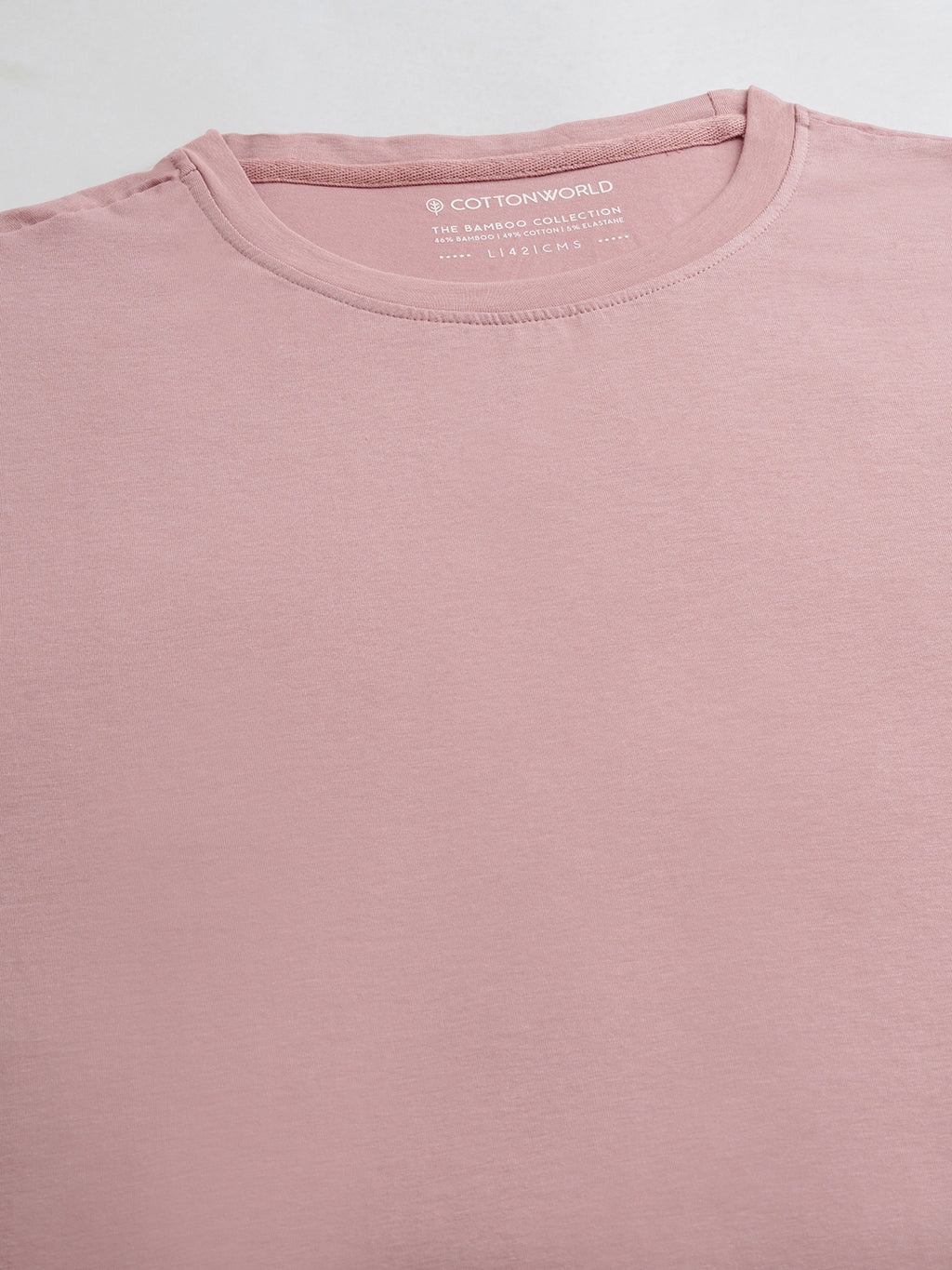 Men's Pink 100% Cotton Regular Fit Tshirt