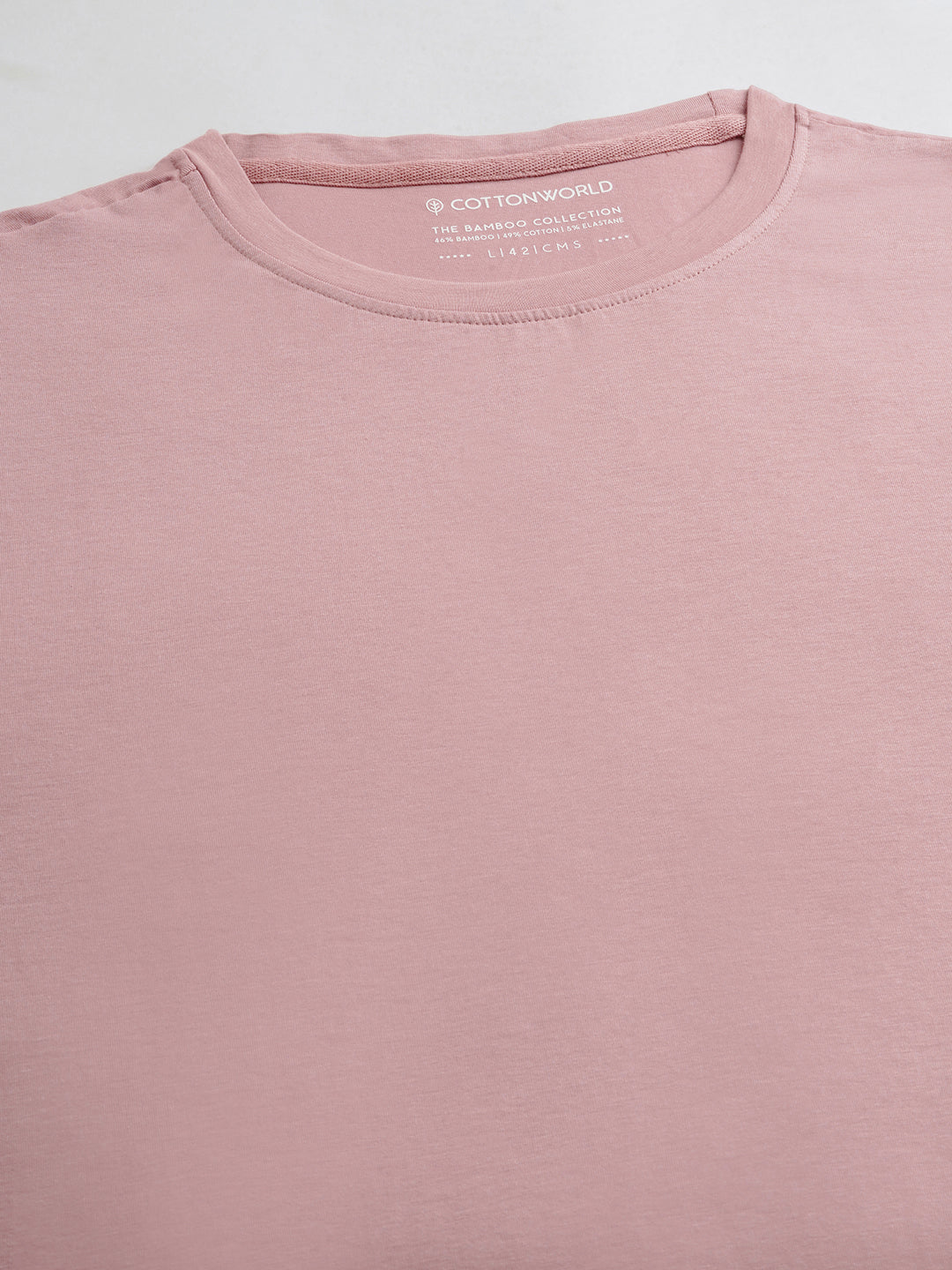 Men's Pink 100% Cotton Regular Fit Tshirt