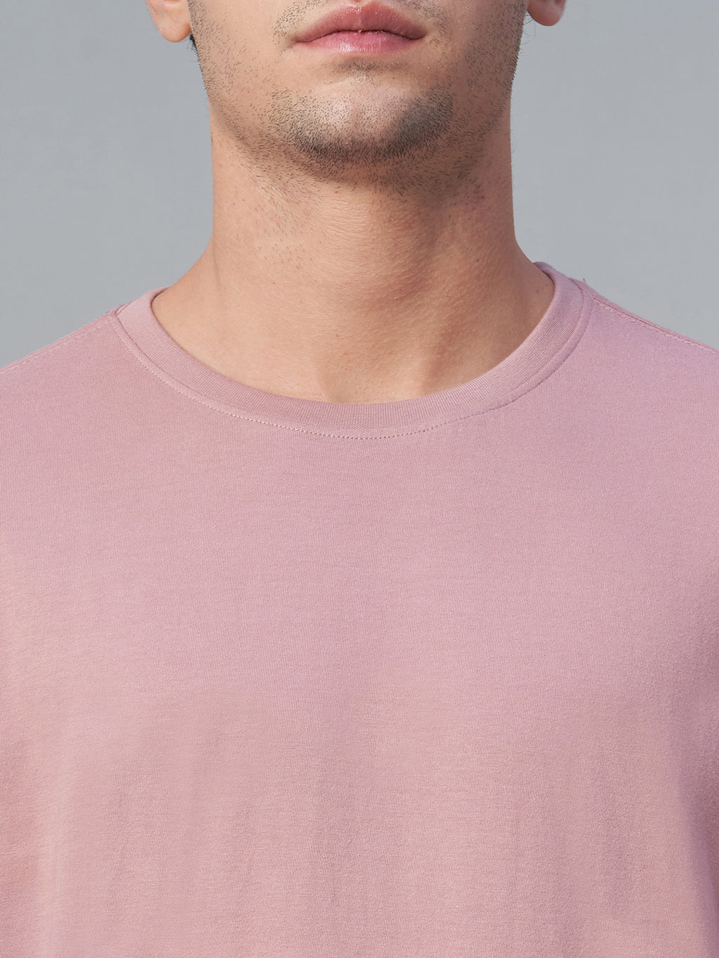 Men's Pink 100% Cotton Regular Fit Tshirt