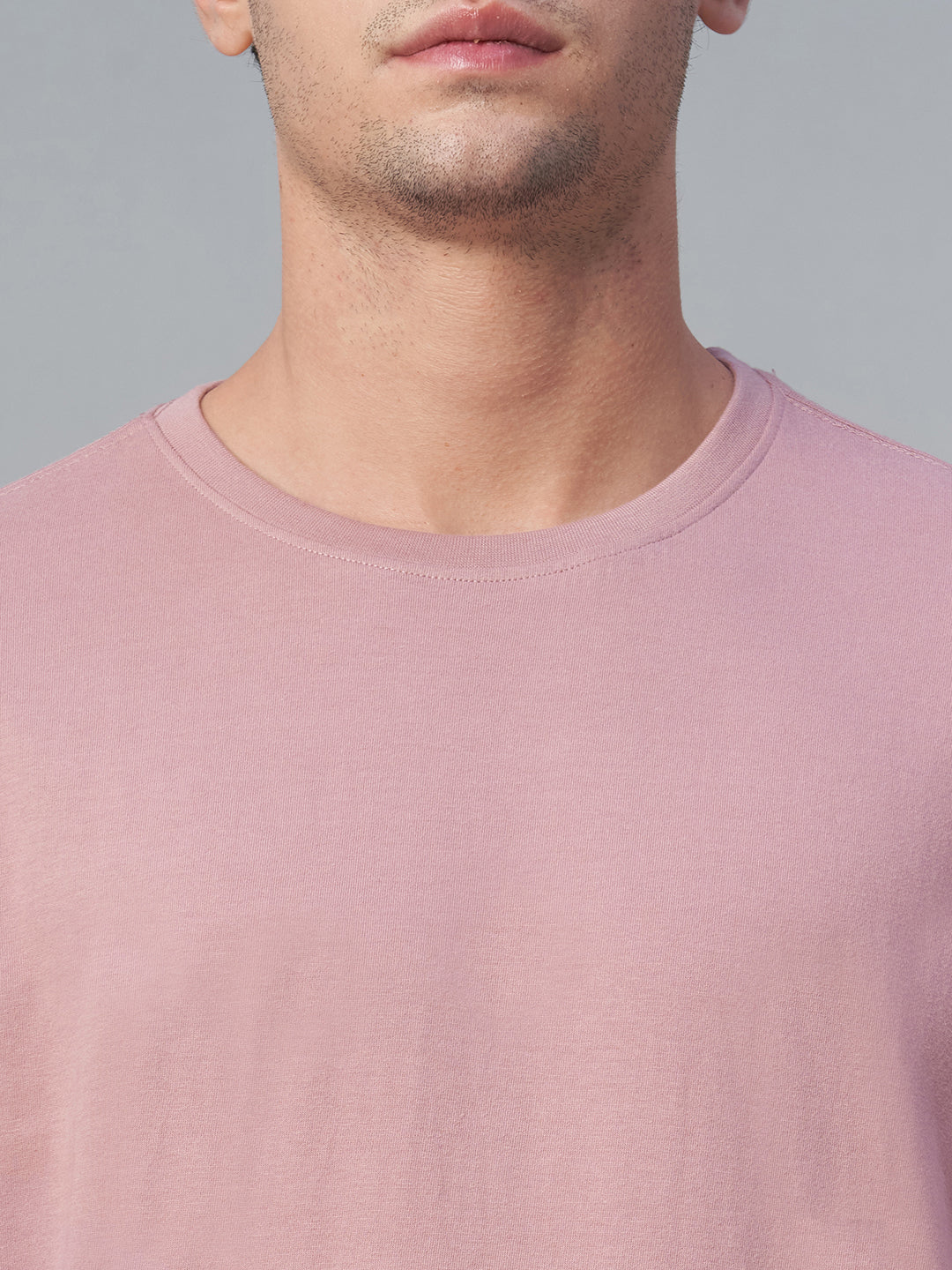 Men's Pink 100% Cotton Regular Fit Tshirt