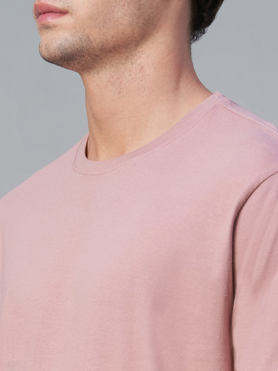 Men's Pink 100% Cotton Regular Fit Tshirt